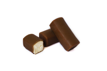 glazed curds on white background.