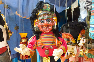 Puppet for sale at a street market Kathmandu, Nepal