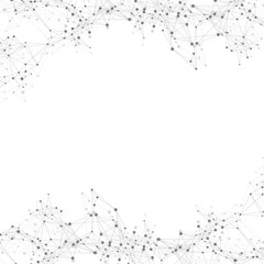 Geometric graphic background molecule and communication. Big data complex with compounds. Perspective backdrop. Minimal array Big data. Digital data visualization. Scientific vector illustration.