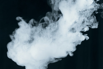 Texture of white smoke on a black background