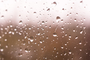 raindrops on the window glass