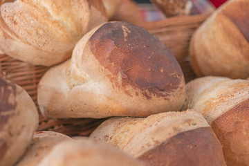 Freshly baked homemade bread loaf