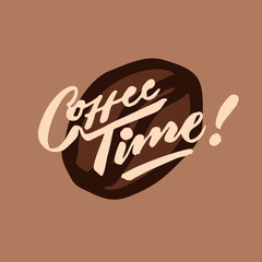 coffee time 2 vintage hand lettering typography poster