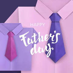 Fathers Day. Celebratory background with a classic shirt and tie. Vector illustration