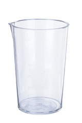 White accessory cup for hand blender on the white background