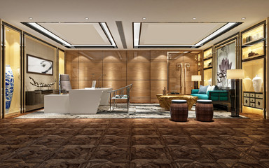 3d render of luxury working room