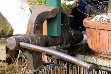 old carpentry and locksmith's vice