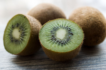 Fresh kiwi fruit on the Board
