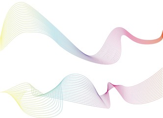 Fototapeta premium Line blend gradient blue, purple and blue, 2 lines