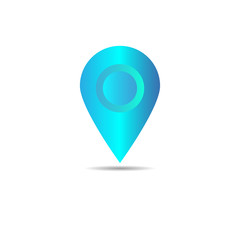 Vector of map pointer icon. GPS location symbol. Flat design style.