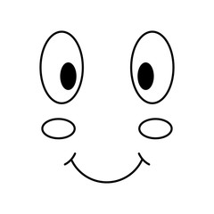 kawaii happy expression cartoon smile vector illustration 