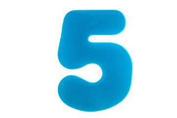 figure five of a textured blue color on a white background