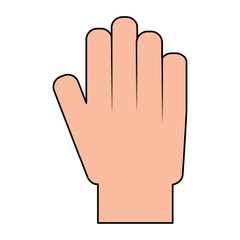 hand showing five finger palm stop vector illustration 