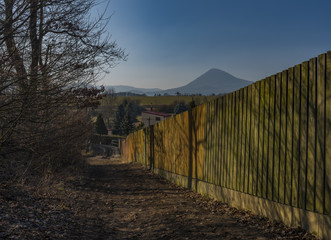 Obraz premium Sunset near Oparno village in winter evening