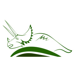 Triceratops Dinosaur Green Icon © valeo5