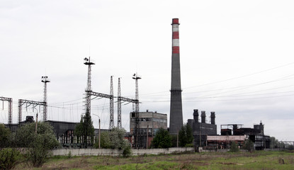 Fototapeta na wymiar a big old factory in Siberia