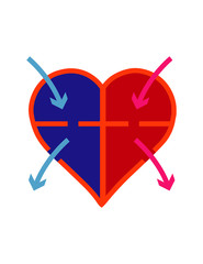 simple diagram of Flow of blood through heart