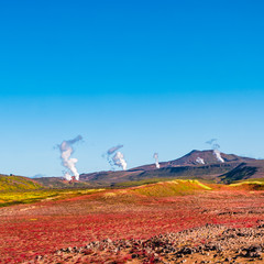 Martial Landscapes - Geothermal active zones called Hverir on Iceland