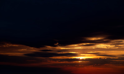 Amazing sky at sunset in Kazakhstan