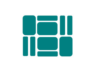 carré en rectangles bleus