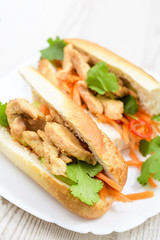 Grilled Vietnamese Chicken Sandwiches (bánh mì)