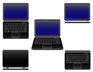 Laptop set, isolated