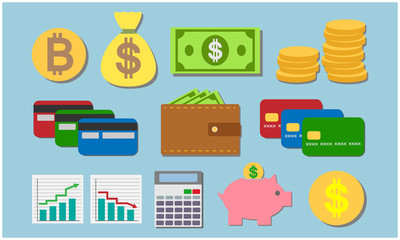 Infographnic elements and icons in flat modern design for finance and business