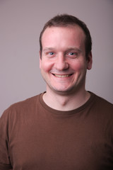 It's interesting. Laughing and smiling.