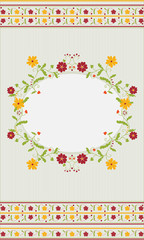 invitation  card with wild flowers in a country style