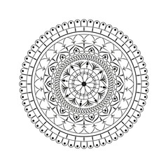Flower Mandala. Vintage decorative elements. Oriental pattern, vector illustration. Islam, Arabic, Indian, moroccan,spain, turkish, pakistan, chinese, mystic, ottoman motifs. Coloring book page