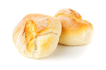 Two whole, fresh baked wheat buns