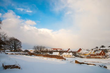 Snowy winter day in Denmark