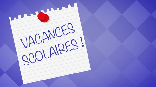 vacances scolaires feuille papier