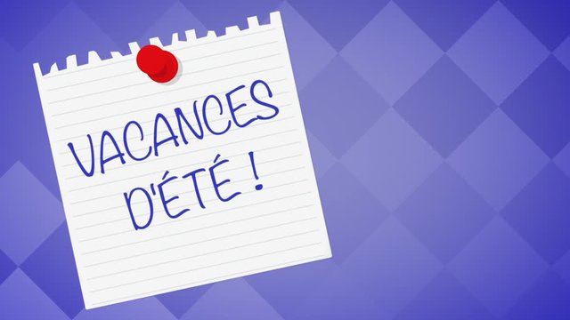 vacances d'&eacute;t&eacute; feuille papier