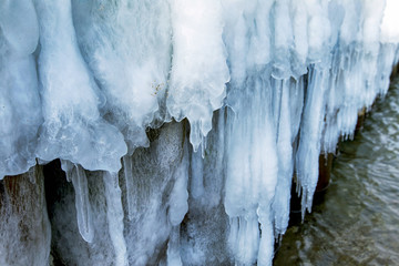 Ice covered groynes