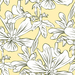 vector seamless pattern with flowers