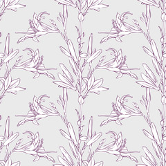 vector seamless pattern with flowers
