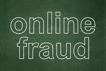Obraz premium Security concept: text Online Fraud on Green chalkboard background