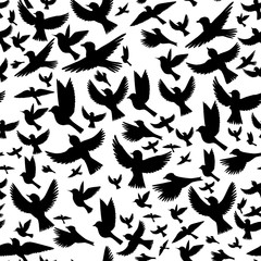 vector seamless pattern with birds