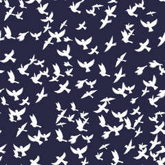 vector seamless pattern with birds