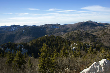 View from Mali Rajinac, peak in Northern Velebit national park in Croatia