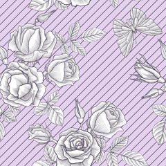 vintage vector floral seamless pattern