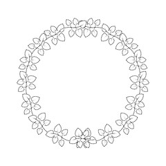wreath flora natural decoration ornament vector illustration dotted line design