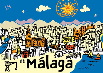 Malaga City - obrazy, fototapety, plakaty