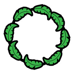 wreath flora natural decoration ornament vector illustration