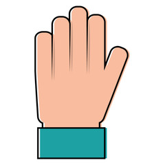 hand palm showing five finger stop vector illustration
