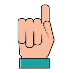 hand gesture with a raised index finger vector illustration