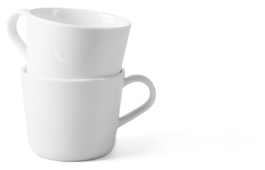 White cup isolated on white background