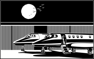 Stylized luxury business jets