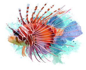Lionfish watercolor painting